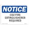 Signmission OSHA Notice, 3.5" Height, Co2 Fire Extinguisher Inside Sign, 5" X 3.5", Landscape OS-NS-D-35-L-10694 - alternate 1